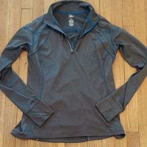 REI Charcoal Pullover with Teal Highlights